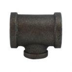 1 1/2 X 1 1/4 Female Reducing Tee Pipe Fittings Black Malleable (150#)